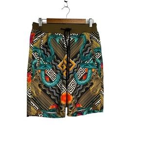 Reason Brand Colorful Serpent Men’s Poly Drawstring Shorts Pockets Size‎ Small